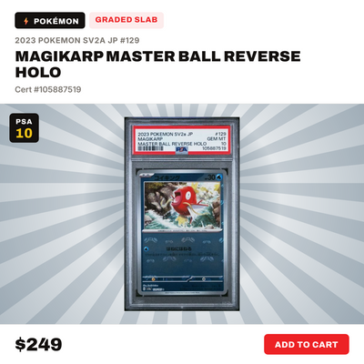 2023 Pokémon Japanese 151 Magikarp Master Ball Reverse Holo #129 PSA 10 Gem Mint graded card