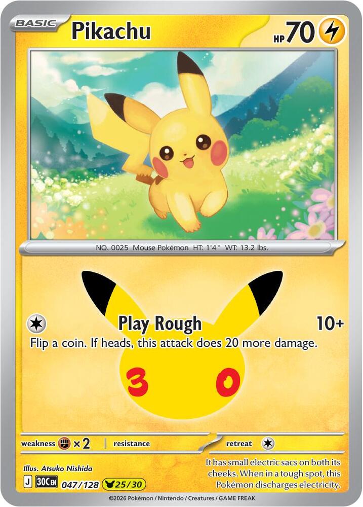 Pikachu | 047/128 | 30th Celebration