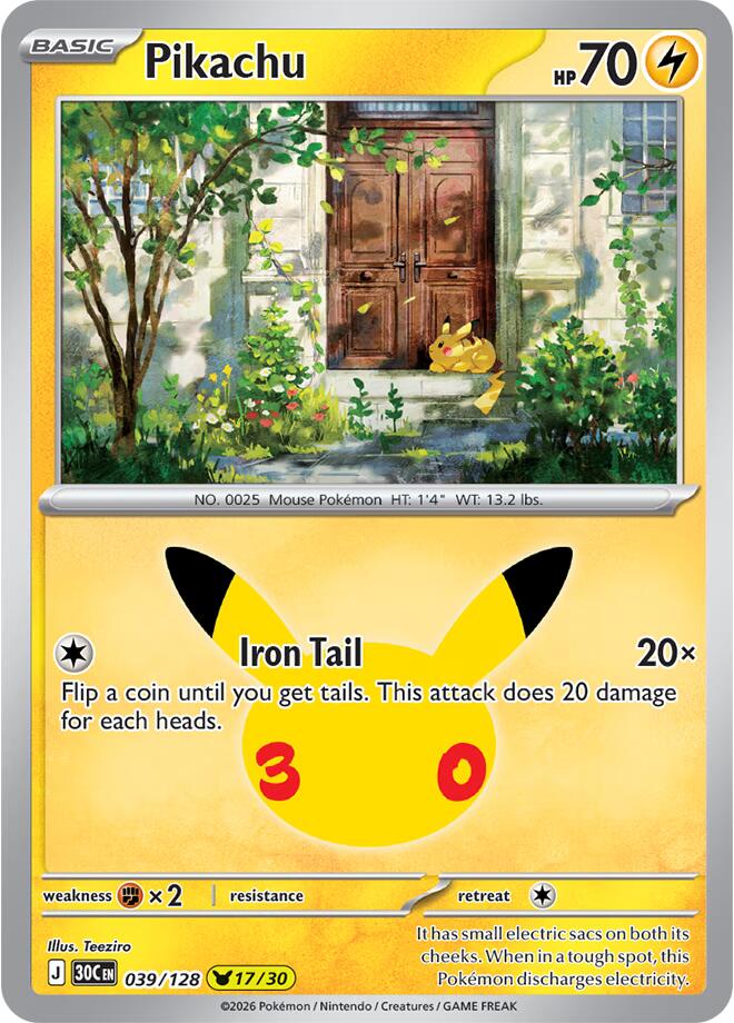 Pikachu | 039/128 | 30th Celebration