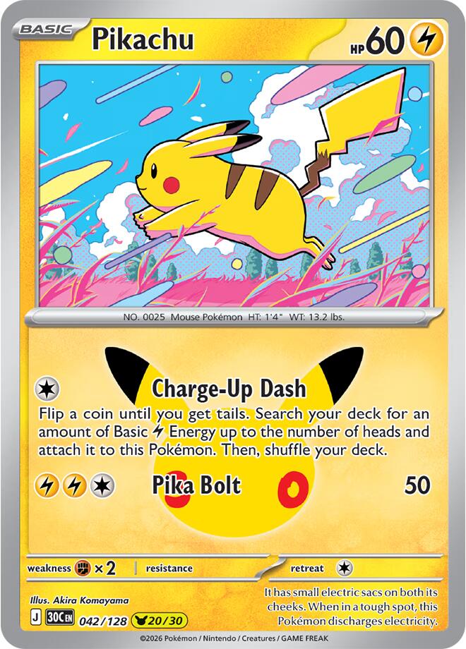 Pikachu | 042/128 | 30th Celebration