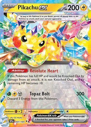 Pikachu ex - 057/191 – SV08: Surging Sparks