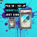 PSA 10 Squirtle Art Rare #170 – Pokémon 151 SV2a (Japanese, 2023)