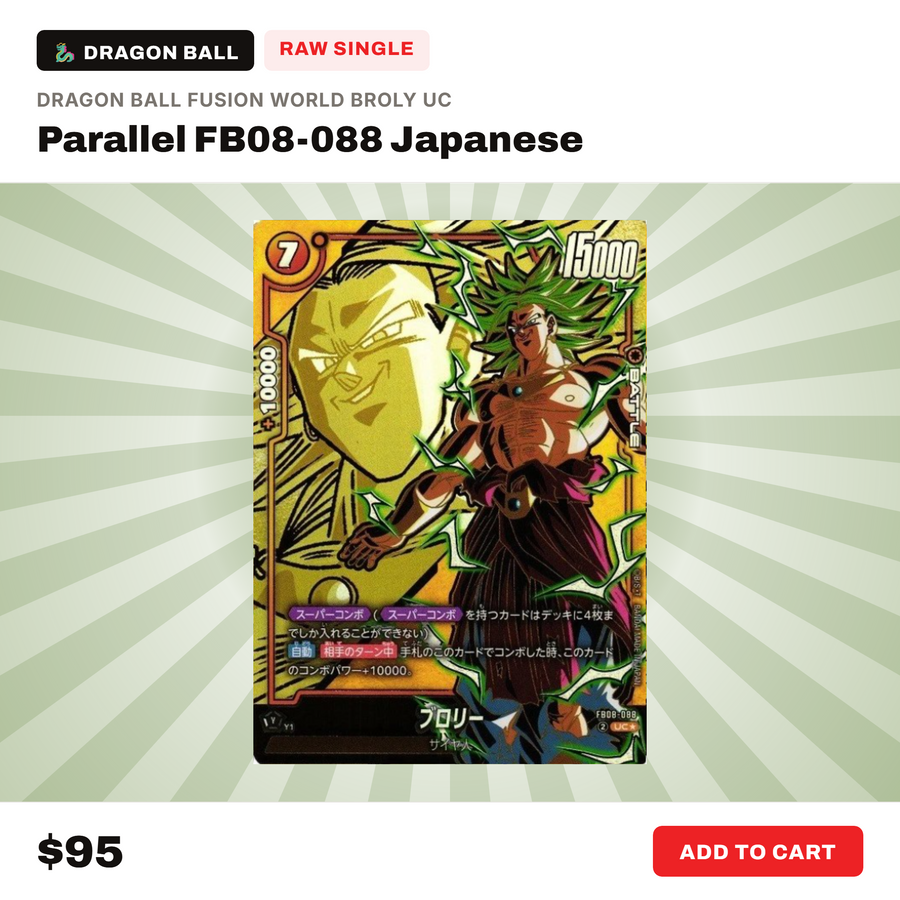 Dragon Ball Super Fusion World Broly Parallel FB08-088 UC Japanese trading card