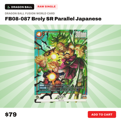 Dragon Ball Super Fusion World Broly SR Parallel FB08-087 Japanese trading card