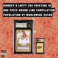 Monkey D. Luffy 2001 Carddass Hyper Battle – CGC Pristine 10 (Pop 1) | One Piece Grand Line Compilation C399