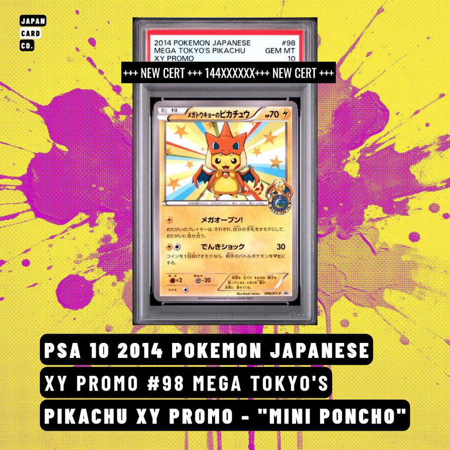 PSA 10 Mega Tokyos Pikachu 98 Poncho Japanese Promo Pokemon card
